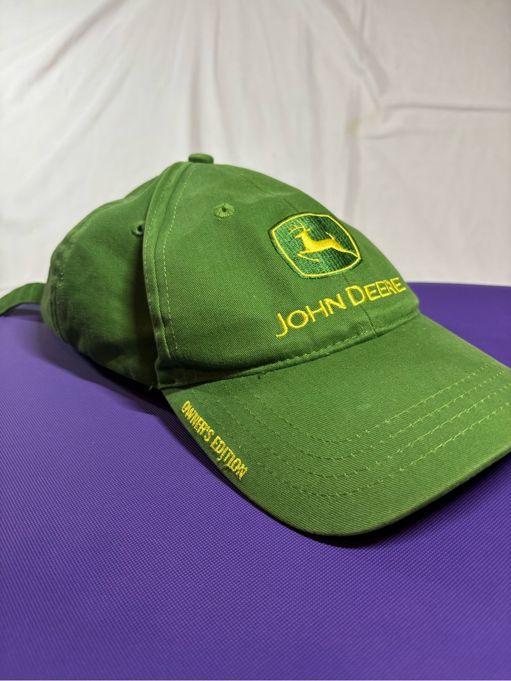 John Deere Owner's Edition Green Hat Cap Adjustable Embroidered Logo Strapback